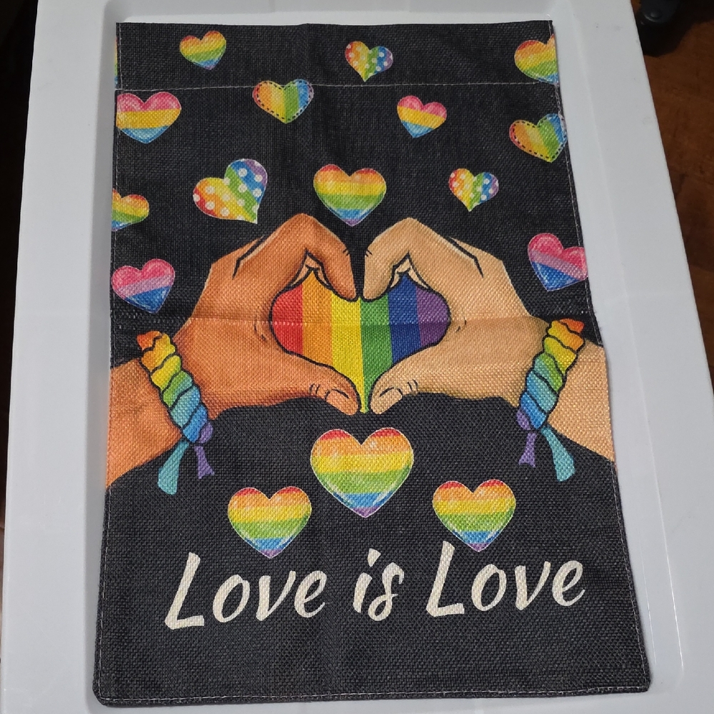 Love is Love Rainbow Garden Flag 12x18 Inches